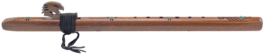 Indianerflöte Golden Eagle Nussbaum mit Türkisen in fis' - Copyright STEINKLANG